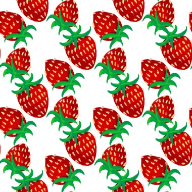 Kırmızı ve çilekli kusursuz desen 