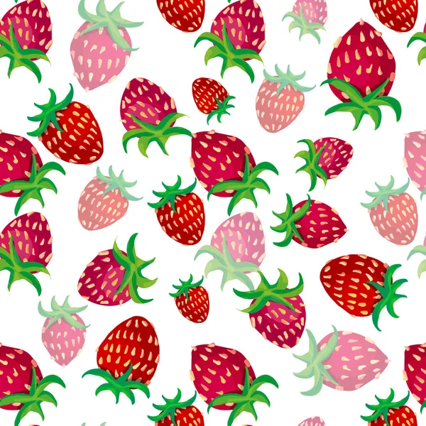 Nahtloses Muster Mit Roten Und Erdbeeren Stockbild