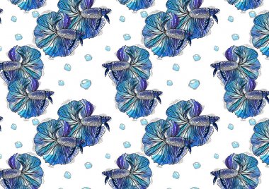 doku boyalı akvaryum balık