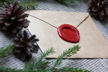 Editöre Mektuplar Noel Baba için zarf. Noel kavramı.