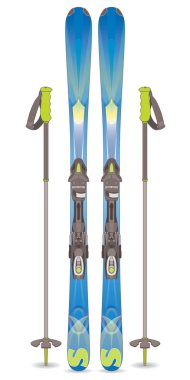 Kayak ve Kayak-Polonyalılar beyaz zemin üzerine çift