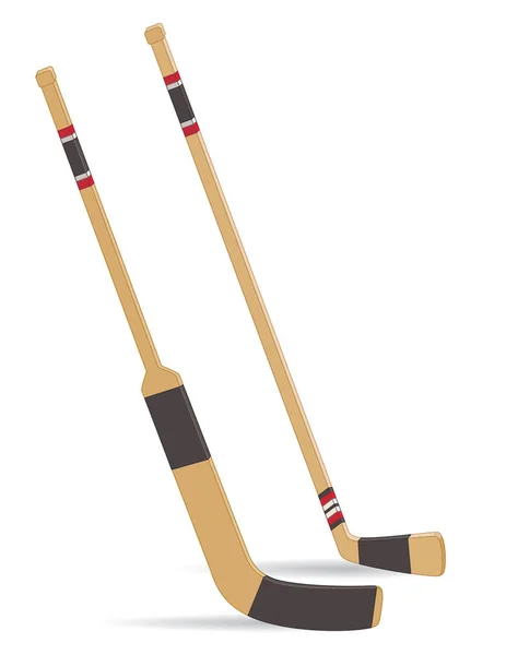 Palo de hockey y palo de portero — Vector de stock