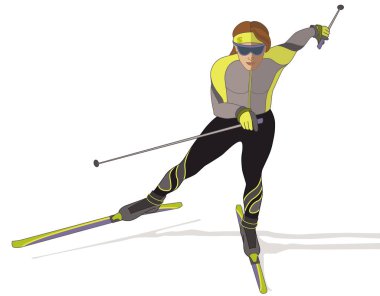 paten kayakçı, beyaz arka plan üzerinde kadın