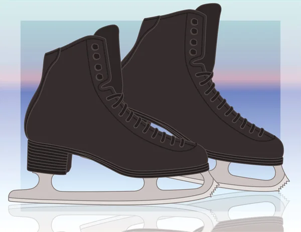 Par de patines de figura, de los hombres con fondo degradado — Vector de stock
