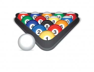 Bilardo topları bir rafa sildim