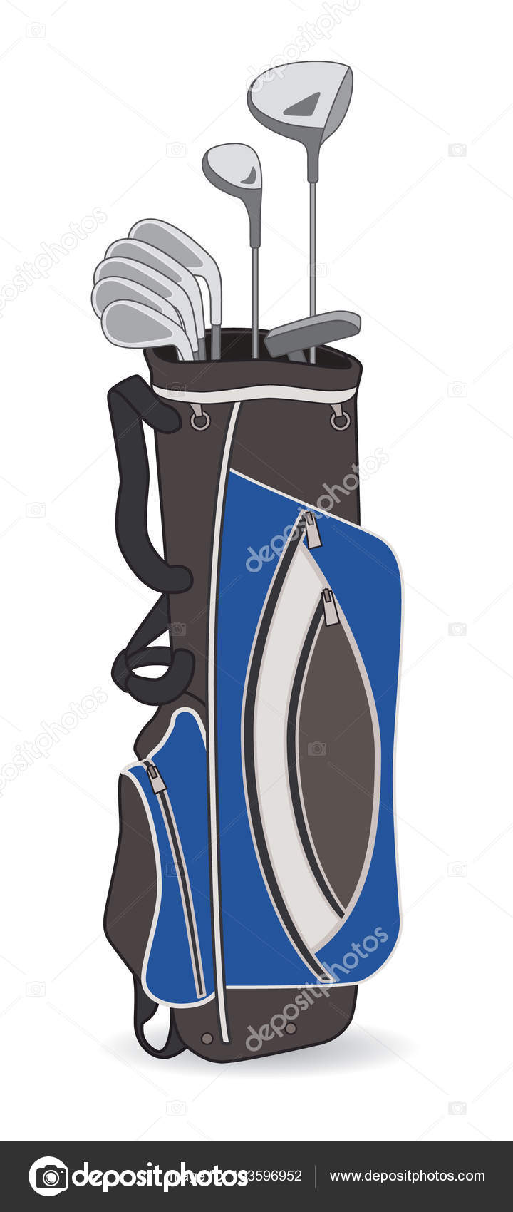 Golf bag with set of golf clubs Stock Vector by ©jo@raintreestudio