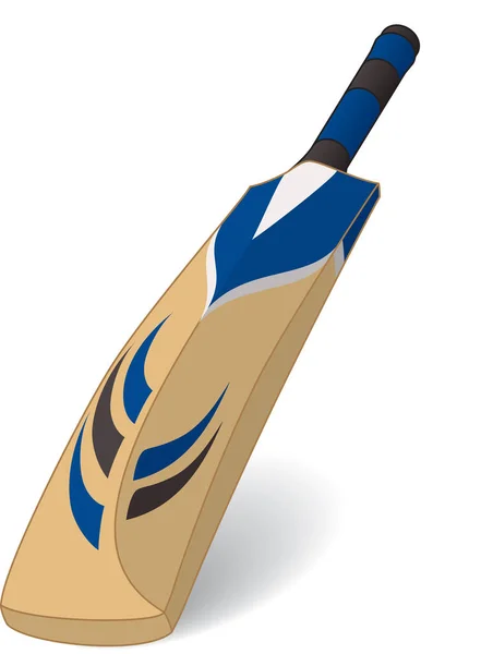 Murciélago de cricket con diseño azul — Vector de stock