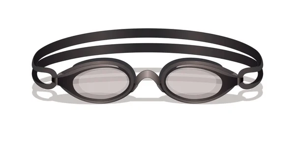 Óculos de natação em fundo branco com sombra — Vetor de Stock