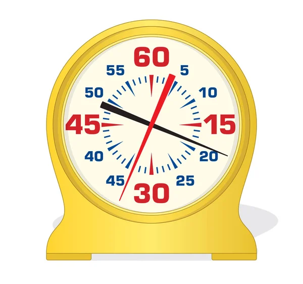 Reloj de ritmo de natación analógico en amarillo — Vector de stock