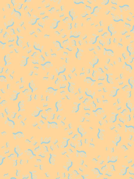 Abstraktní oranžové pozadí s dekorativní modré housenky — Stockový vektor