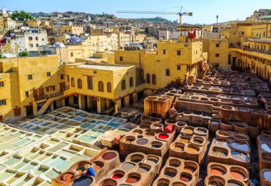 Fes, Fas geleneksel Tabakhane ölmek deri
