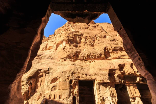 Bâtiments désaffectés de Little Petra à Siq al-Barid, Wadi Musa, Jord — Photo