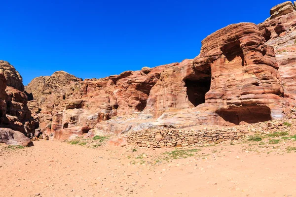 Bei Petra Die Antike Stadt Khazneh Jordanien Einem Sonnigen Tag — Stockfoto