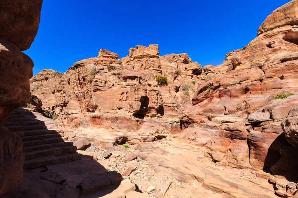 Petra Ancienne Ville Khazneh Jordanie Par Une Journée Ensoleillée — Photo