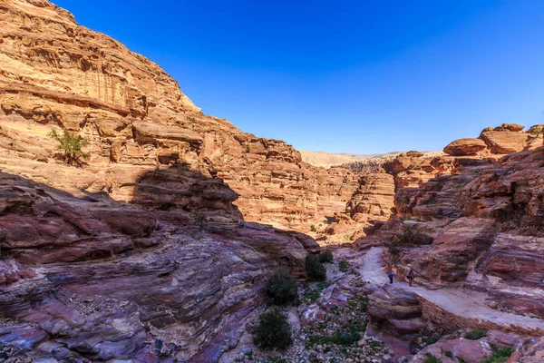 Petra Antigua Ciudad Khazneh Jordania Día Soleado — Foto de Stock