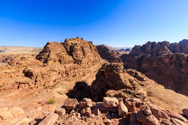 Petra Antiga Cidade Khazneh Jordânia Dia Ensolarado — Fotografia de Stock