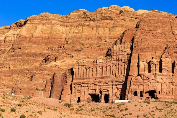 Petra Antiga Cidade Khazneh Jordânia Dia Ensolarado — Fotografia de Stock