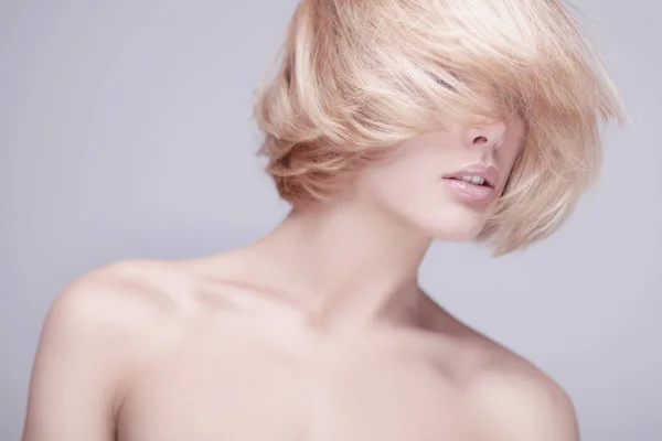 Detailní portrét nádherné blond Kráska — Stock fotografie