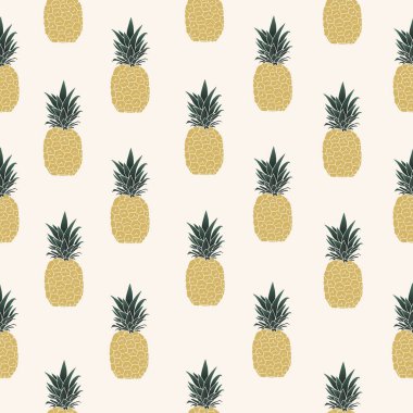 Vektör çizim. Ananas seamless modeli.
