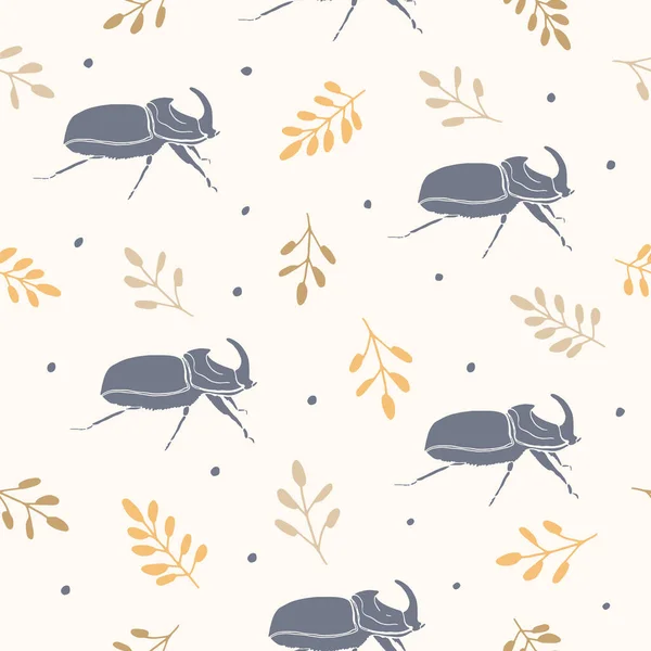 Silhouette vector seamless pattern. Nature print. Fabric design element. — Stock Vector