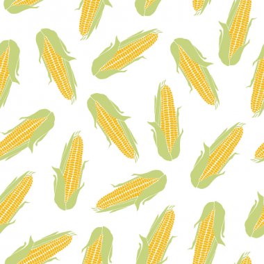 Vektör çizim. Tatlı Mısır. Dikişsiz desen unsuru.