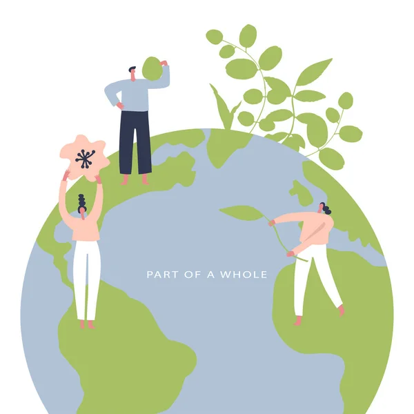 Umweltfreundlicher Lebensstil handgezeichneter Vektor. Umweltschützer. Karte zum Weltumwelttag, Naturschutz, Naturschutzkonzept — Stockvektor