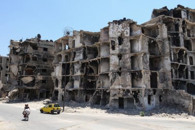 Ruined houses in Syria clipart