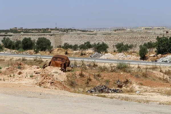 Förstörda gatorna i Aleppo — Stockfoto