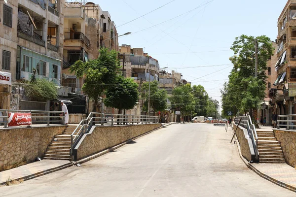 阿勒颇街道被毁 — 图库照片