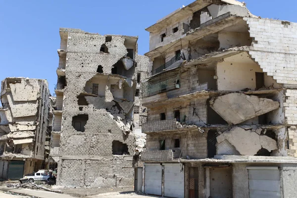 Zerstörte Straßen von Aleppo Stockfoto