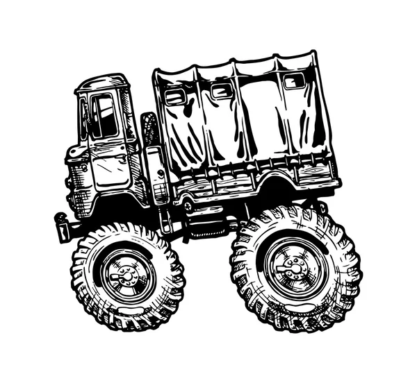 軍用トラックのイラスト — ストックベクタ