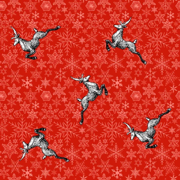 Noel geyikler çizimi — Stok Vektör
