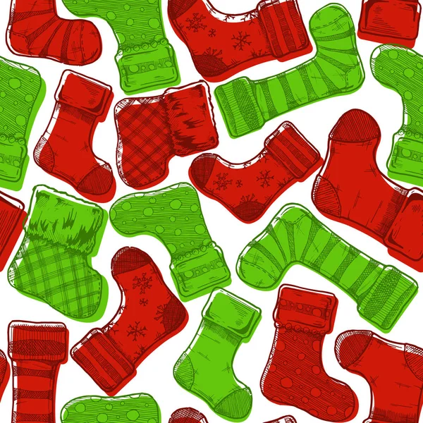 Christmas stockings pattern — Stock Vector