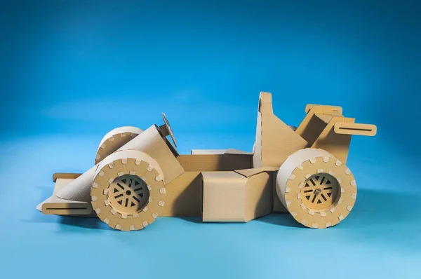 Cardboard racing car — Stock Photo, Image