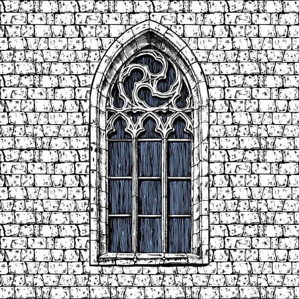 Gothic window at the wall