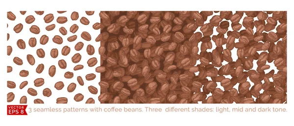 3 kahve çekirdekleri seamless modeli — Stok Vektör