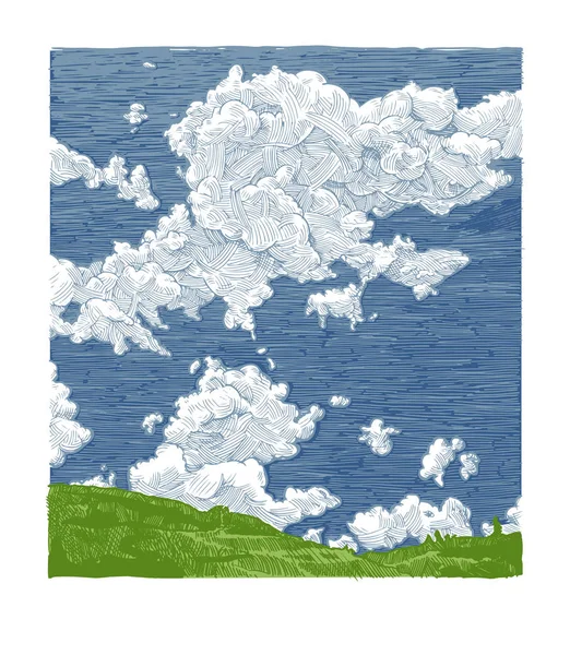 Hand drawn illustration of sky — Stock Vector