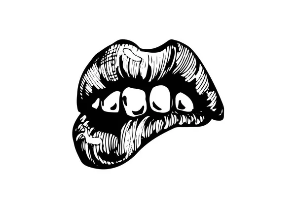 여자 섹시 한 입술 — 스톡 벡터
