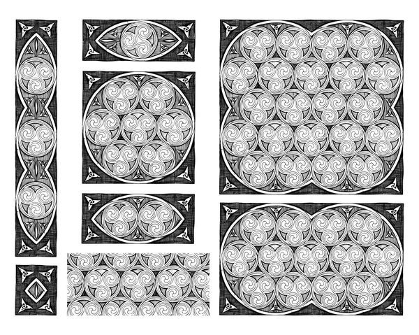 Diseños de espirales celtas — Vector de stock