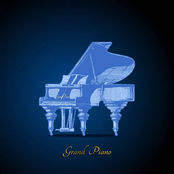 グランド ピアノのイラスト — ストックベクタ