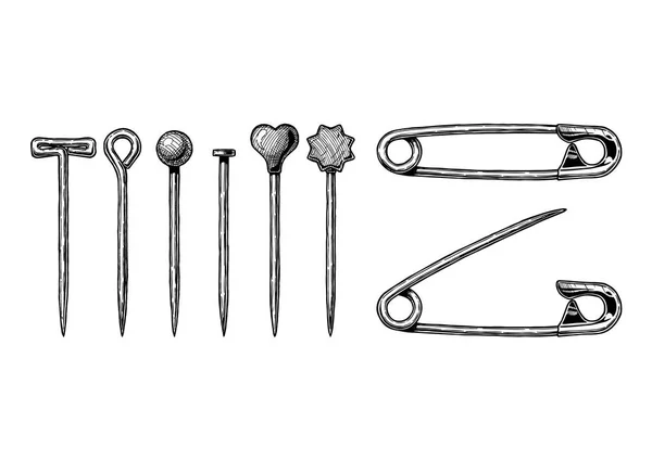 바느질 핀의 그림 — 스톡 벡터