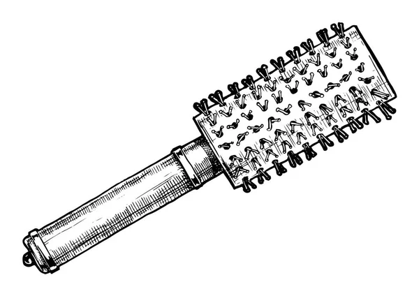 Ilustração de escova de cabelo redonda — Vetor de Stock