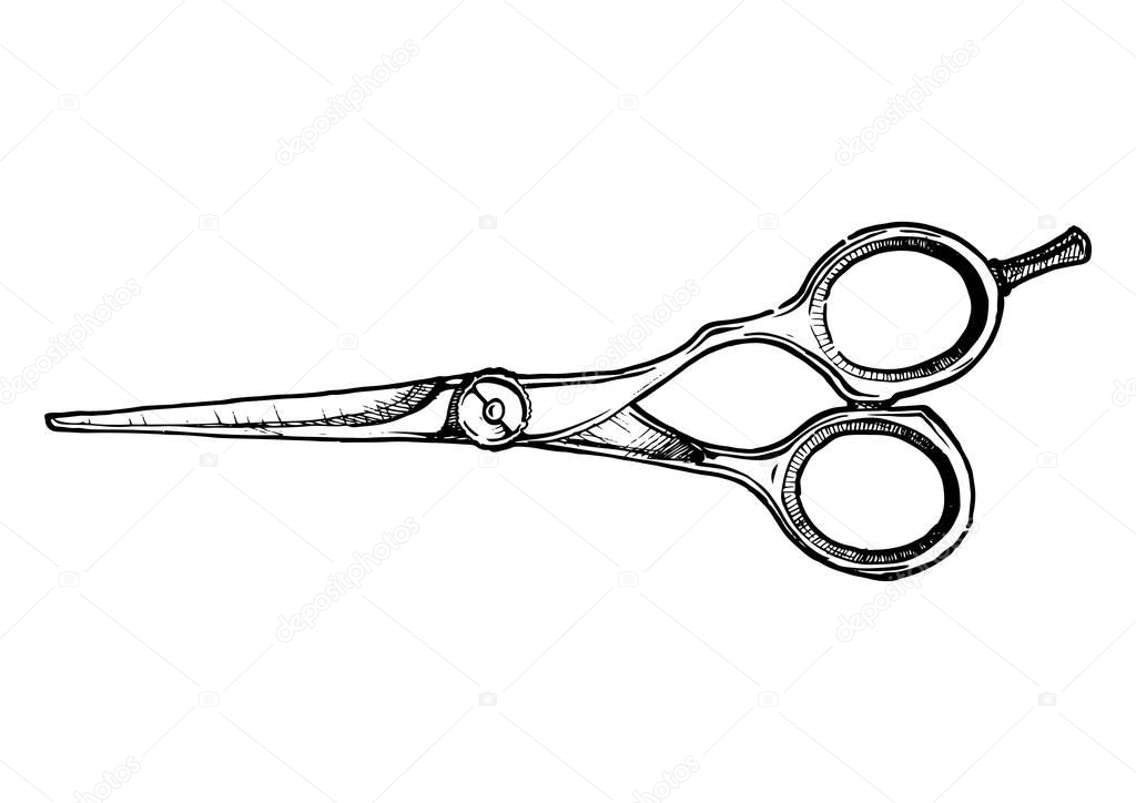 illustration of hair-cutting shears 