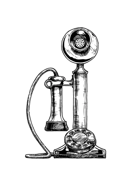 Vintage ljusstake telefon — Stock vektor