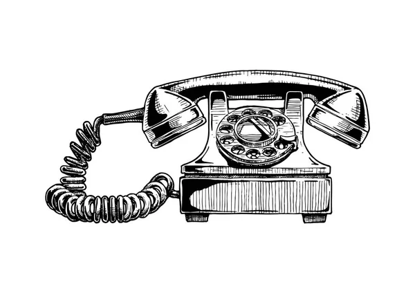 Téléphone à cadran rotatif des années 1940 — Image vectorielle