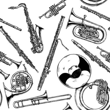 Nefesli ve pirinç müzik aleti ile Seamless Modeli