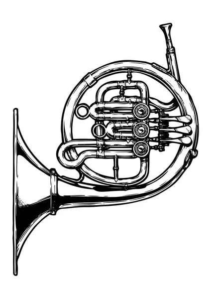 Illustration du cor français — Image vectorielle