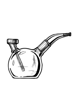 Beyaz arka plan üzerinde nargile