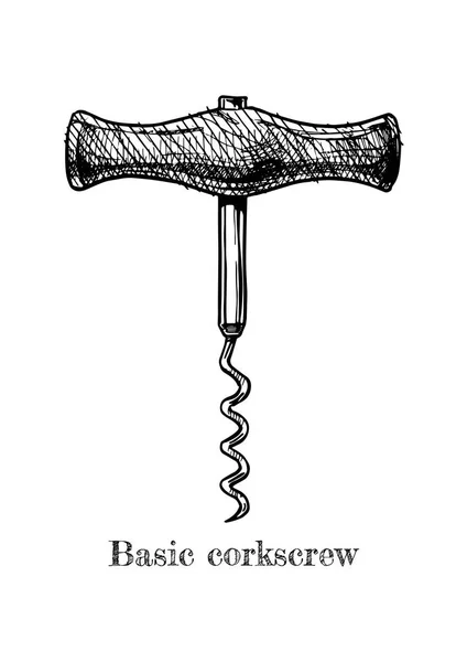 Ilustración del sacacorchos básico — Vector de stock