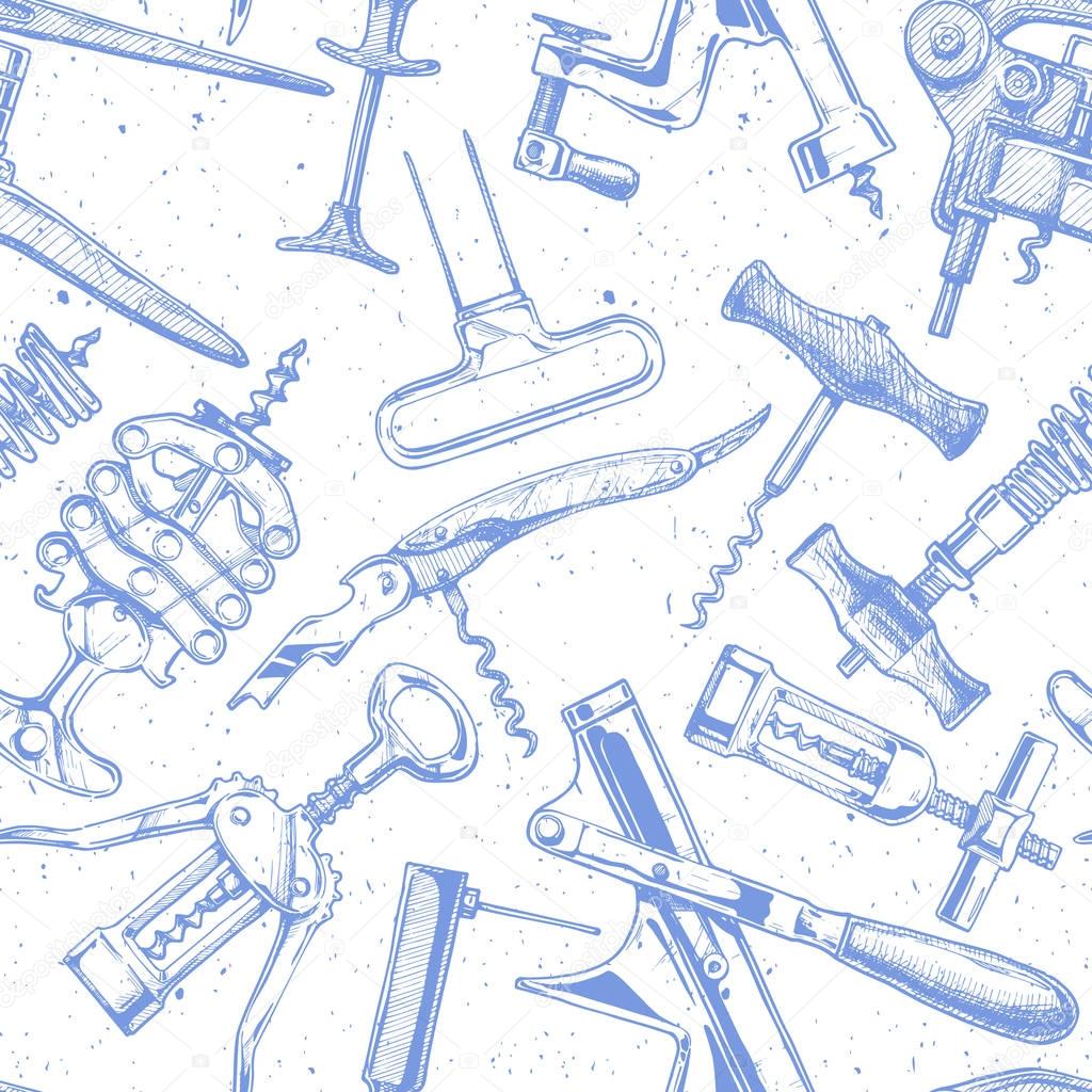 Seamless pattern with different corkscrews